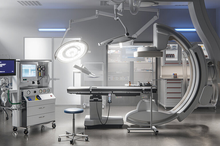 Voll ausgestatteter Operationssaal im Krankenhaus